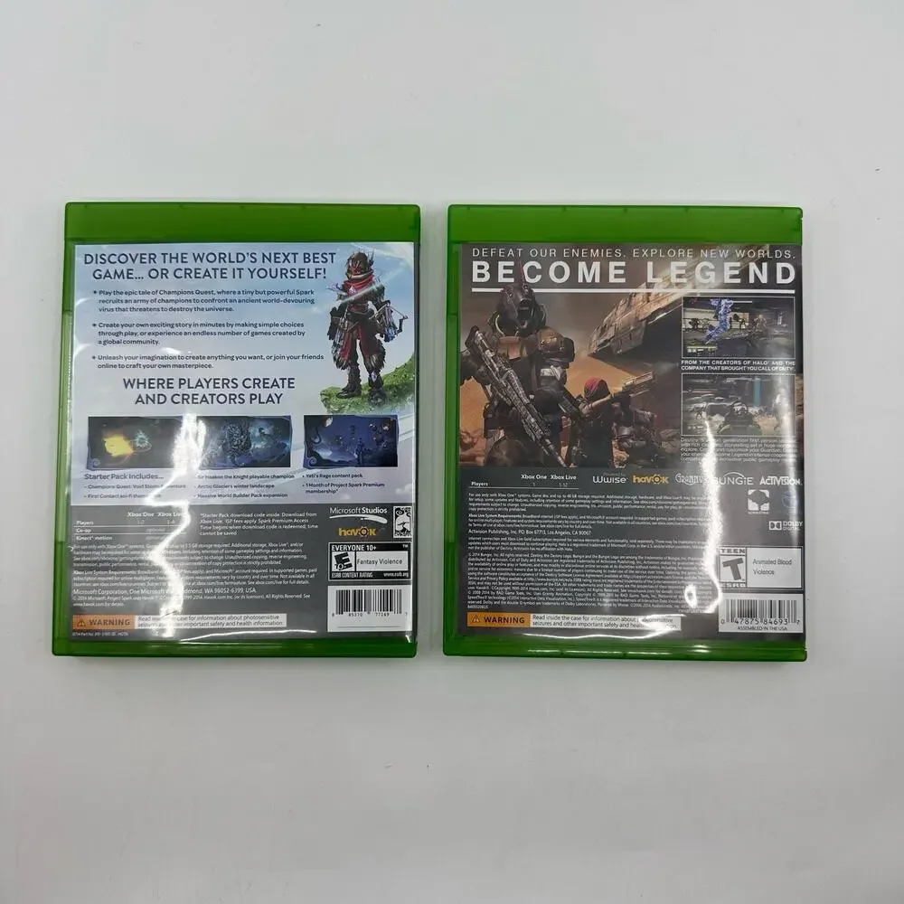 Xbox One Set of 2 - Project Spark & Destiny Digital Sci-Fi Animated Video Games